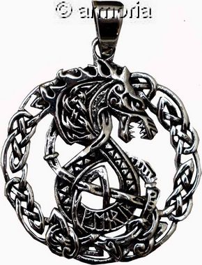 Pendentif Dragon Viking en argent