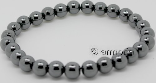 Bracelet de Perles en Hématite 8 mm Taille Large 