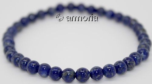 Bracelet de Perles en lapis Lazuli Qualité Supérieure 5 mm Taille Large 