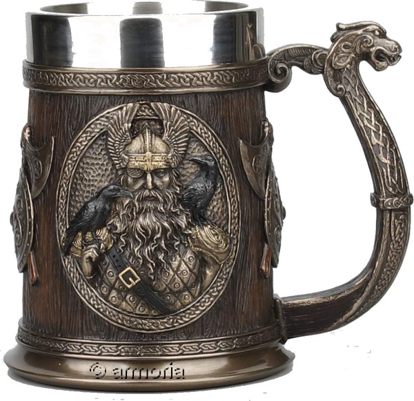 Chope Viking Thor et Odin aspect bronze marque Veronese 