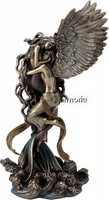 Figurine Ange et Sirène "Impossible Love" de Selina Fenech aspect bronze Marque Veronese 