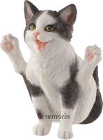 Figurine Chat Yoga noir et blanc posture Luciole marque Veronese 