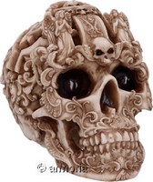 Figurine Crâne Tête de Mort effet relief style gothique 