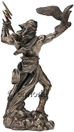 Figurine Dieu grec Zeus avec Aigle aspect bronze Marque Veronese 