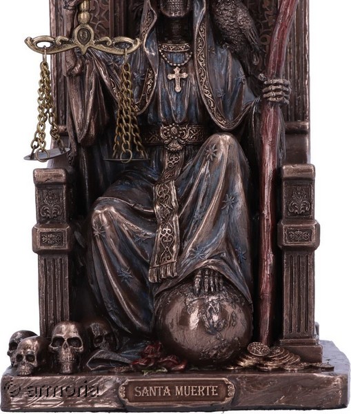 Figurine La Mort Santa Muerte sur son Trône aspect bronze marque Veronese 