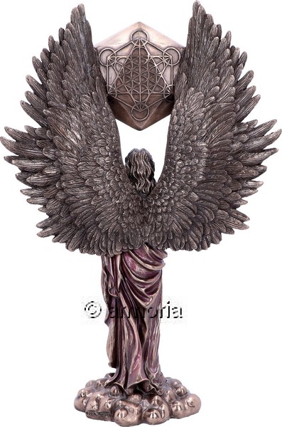 Figurine Archange Metatron avec Cube aspect bronze Marque Veronese