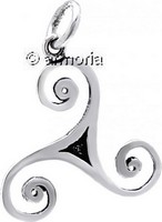 Pendentif Triskel Centre Evidé en argent 3 cm