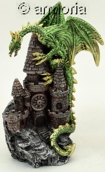 Figurine Dragon Vert sur Château
