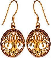 Boucles d'Oreilles Arbre de Vie Celte en bronze