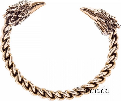 Bracelet Torque Têtes de Corbeau petit modèle en bronze