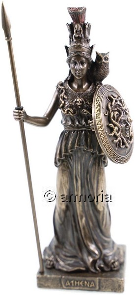 Figurine Déesse Athéna avec Lance et Bouclier marque Veronese 