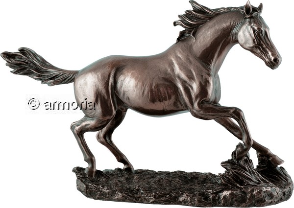 Figurine Cheval au Galop aspect bronze marque Veronese