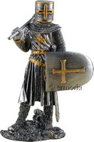 Figurine Chevalier Templier hache sur épaule en étain Marque Veronese 