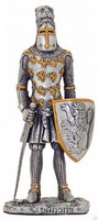 Figurine Chevalier aux lions en étain marque Veronese