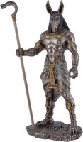 Figurine Dieu Egyptien Anubis tenant son Sceptre aspect bronze Marque Veronese 