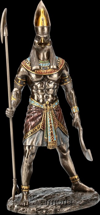 Figurine Dieu Faucon Egyptien Horus aspect bronze Marque Veronese 