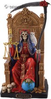 Figurine La Faucheuse Santa Muerte sur son Trône en couleurs Marque Veronese