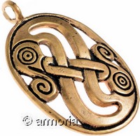 Pendentif Viking Serpent en bronze réplique historique période Vendel 