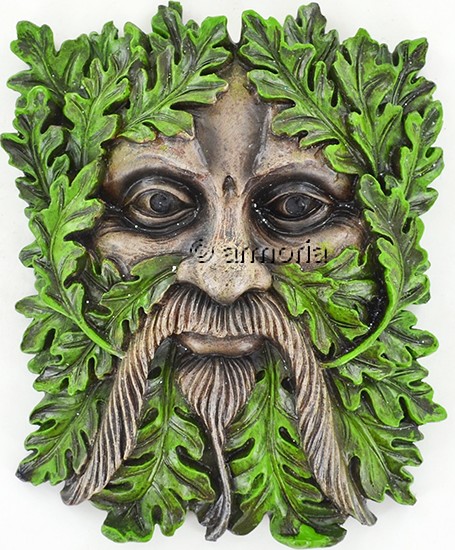 Sculpture Murale Visage Arbre Moustachu ou Homme Vert