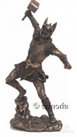 Figurine Dieu Thor en mouvement finition bronze marque Veronese 