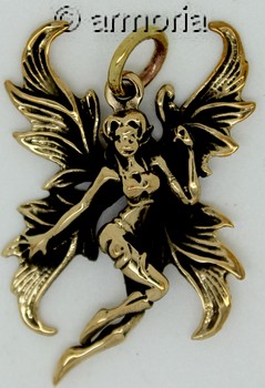 Pendentif Fée en vol en bronze 