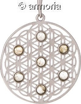 Pendentif Fleur de Vie en argent avec Cabochons en Labradorite