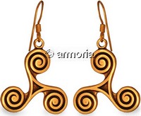 Boucles d'Oreilles Grand Triskel en bronze 