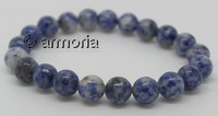 Bracelet de perles en Quartz Bleu 10 mm taille XL 