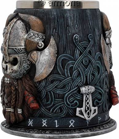 Chope Viking Tête de Mort Viking et Marteau de Thor 