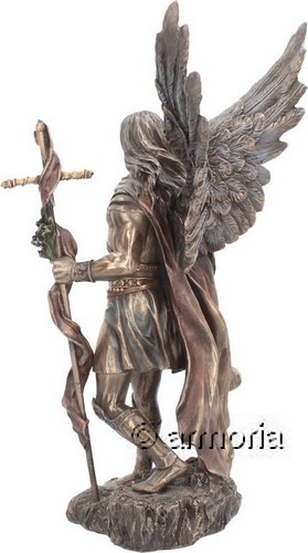 Figurine Archange Saint-Gabriel 35 cm aspect bronze marque Veronese 