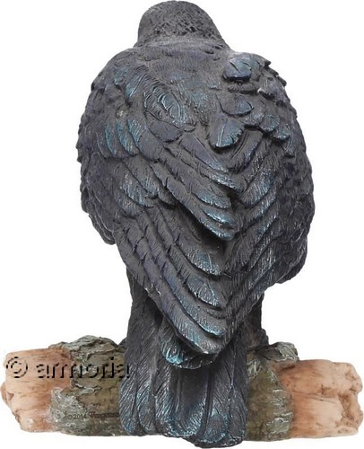 Figurine Corbeau sur Branche Bec Ouvert 