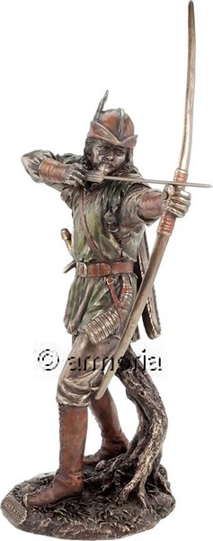 Figurine Robin des Bois en résine aspect bronze Marque Veronese