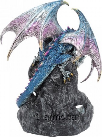 Figurine et Brûle-Encens Dragon Bleu de la Glace 