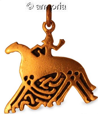 Pendentif Odin sur Sleipnir en bronze 
