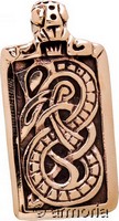 Pendentif Viking Jormungang, le Serpent de Midgard en bronze 