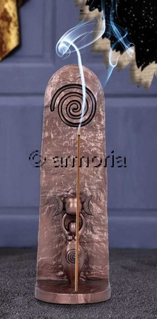 Porte-Encens Déesse Mère et Spirale aspect bronze