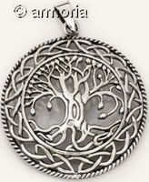 Pendentif Arbre de Vie Celte cerclé en argent, 3.3 cm