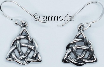 Boucles d'Oreilles Triquetra cercle et relief en argent