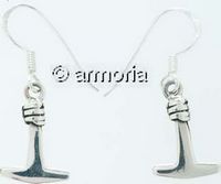 Boucles d'Oreilles Marteau de Thor miniature en argent