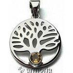 Pendentif Arbre de Vie en argent et citrine