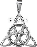 Pendentif Triquetra cercle rainuré en argent, 2.8 cm