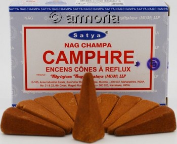 Cônes d'encens backflow Camphre, Satya