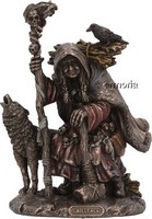 Figurine déesse et sorcière celte Cailleach aspect bronze marque Veronese 