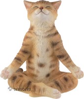 Figurine Chat roux yoga Lotus marque Veronese