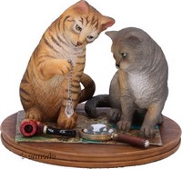 Figurine Chats Détectives "Purrlock Holmes" de Lisa Parker