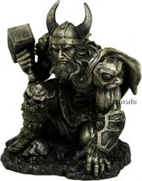 Figurine Dieu Thor aspect bronze 