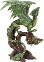 Figurine Grand Dragon Vert de la Forêt par Anne Stokes 