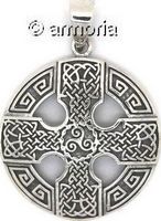 Pendentif Croix Celte avec Triskel en argent, 2.8 cm