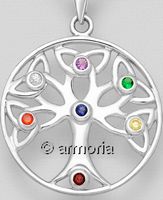 Pendentif Arbre de Vie Chakra en argent