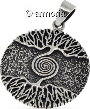 Pendentif Arbre de Vie Spirale en argent